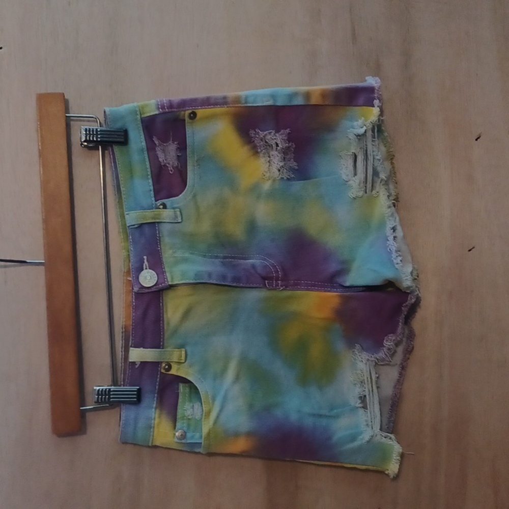 Women's blue desire tie dye short